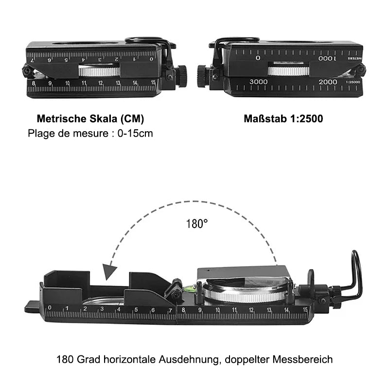 Multifunktionaler Kompass mit Flip-Flop-Funktion