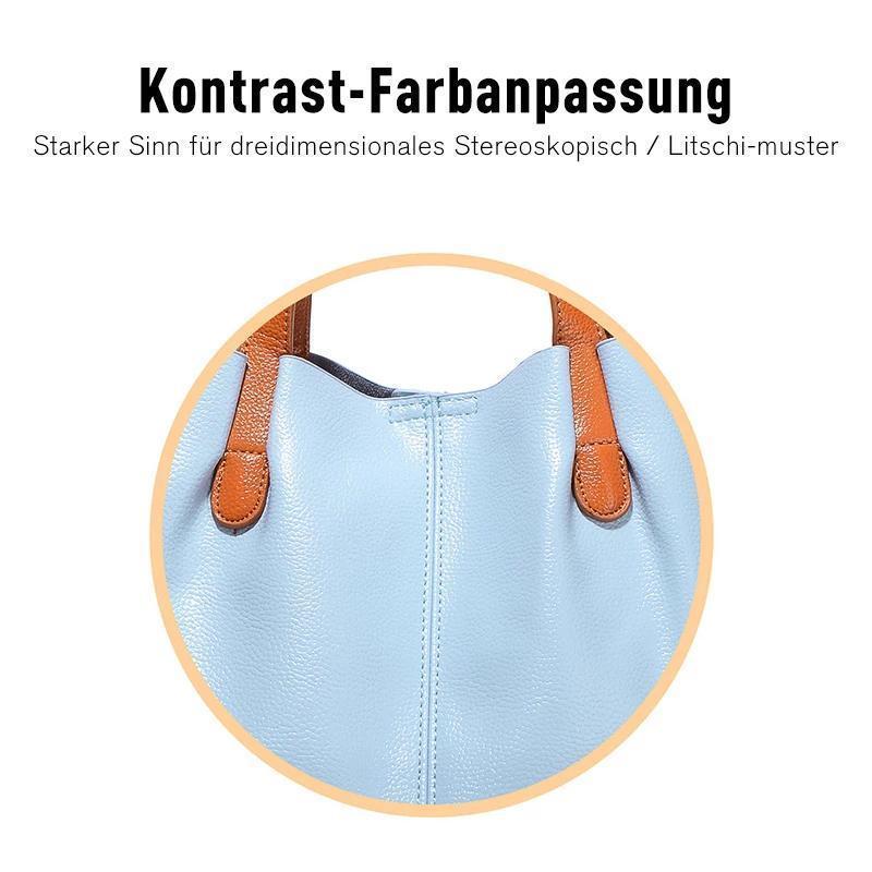 2-in-1 Tragbare Einkaufstasche aus Leder