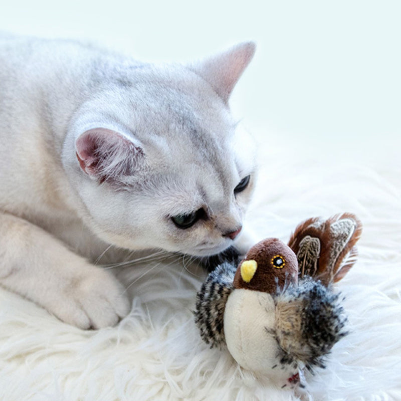 😺Katzenspielzeug - Simulierter zwitschernder Vogel